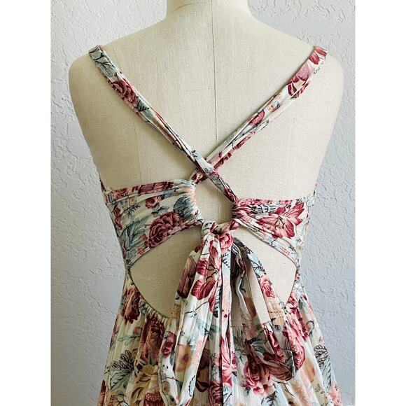 Rebecca Taylor Floral Lucienne Dress Tie Back Midi - Picture 6 of 11